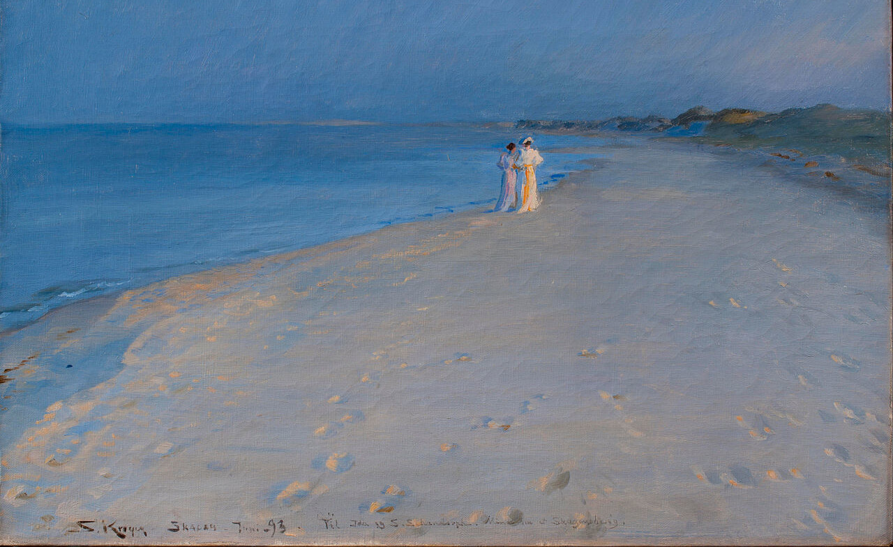 Peder Severin Krøyer - Summer evening at the South Beach, Skagen